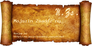 Mojszin Zsadány névjegykártya